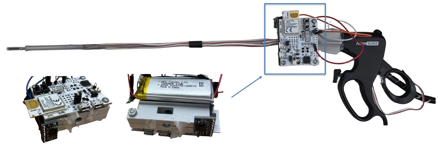 A clip-on node on an unmodified laparoscopic instrument